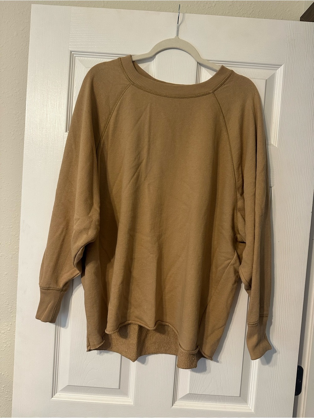 aerie Relaxed Scoopneck Sweater in Camel/Tan